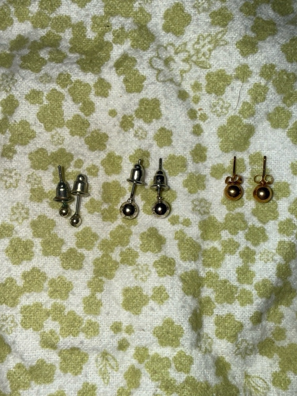 Minimalist Ball Stud Earring Set - Silver & Gold